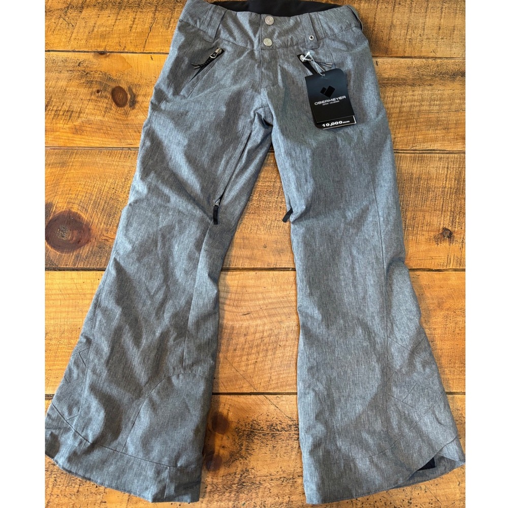 NWT Obermeyer Girls Jessi Snow Pant Gray Extended Wear Water-Resistant Size 8